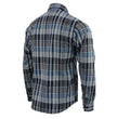 Milwaukee Leather MNG11626 Men's Flannel Plaid Black and White with Blue Long Sleeve Cotton Button Down Shirt