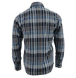 Milwaukee Leather MNG11626 Men's Flannel Plaid Black and White with Blue Long Sleeve Cotton Button Down Shirt
