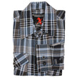 Milwaukee Leather MNG11626 Men's Flannel Plaid Black and White with Blue Long Sleeve Cotton Button Down Shirt