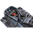 Milwaukee Leather MNG11626 Men's Flannel Plaid Black and White with Blue Long Sleeve Cotton Button Down Shirt