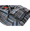 Milwaukee Leather MNG11626 Men's Flannel Plaid Black and White with Blue Long Sleeve Cotton Button Down Shirt