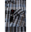 Milwaukee Leather MNG11626 Men's Flannel Plaid Black and White with Blue Long Sleeve Cotton Button Down Shirt