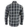 Milwaukee Leather Men's Flannel Plaid Shirt Black and Grey Long Sleeve Cotton Button Down Shirt MNG11630