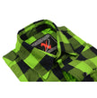 Milwaukee Leather Men's Flannel Plaid Shirt Black and Neon Green Long Sleeve Cotton Button Down Shirt MNG11632