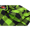 Milwaukee Leather Men's Flannel Plaid Shirt Black and Neon Green Long Sleeve Cotton Button Down Shirt MNG11632