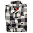Milwaukee Leather MNG11633 Men's Flannel Plaid Shirt Black and White Long Sleeve Cotton Button Down Shirt