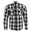 Milwaukee Leather MNG11633 Men's Flannel Plaid Shirt Black and White Long Sleeve Cotton Button Down Shirt