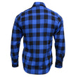 Milwaukee Leather MNG11634 Men's Black and Blue Flannel Plaid Long Sleeve Cotton Button Down Shirt