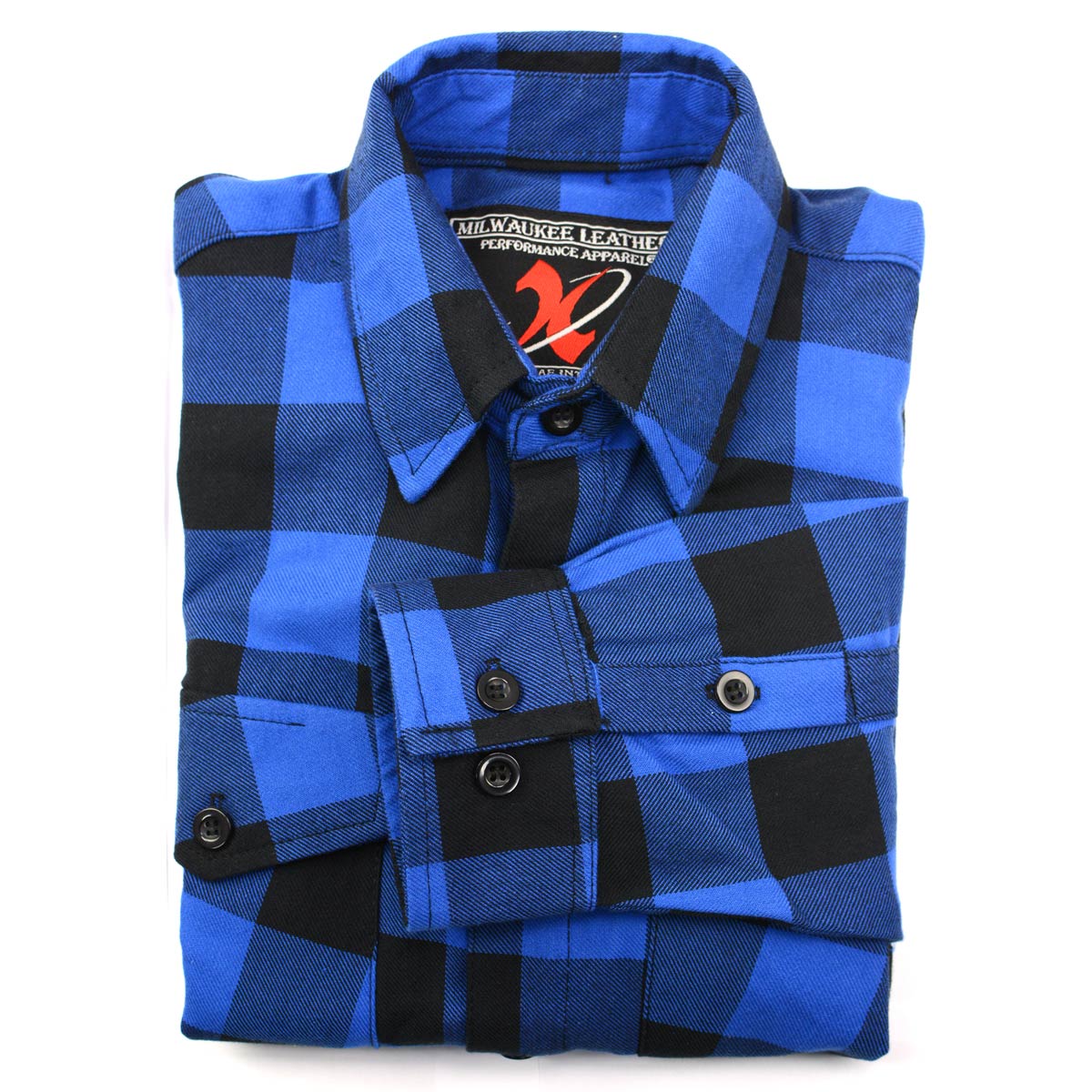 NexGen MNG11634 Men's Black and Blue Long Sleeve Cotton Flannel Shirt