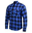 Milwaukee Leather MNG11634 Men's Black and Blue Flannel Plaid Long Sleeve Cotton Button Down Shirt