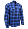 Milwaukee Leather Men's Flannel Plaid Shirt Black and Blue Long Sleeve Cotton Button Down Shirt MNG11634