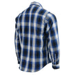 Milwaukee Leather MNG11635 Men's Flannel Plaid Blue and White Long Sleeve Cotton Button Down Shirt