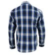Milwaukee Leather Men's Flannel Plaid Shirt Blue and White Long Sleeve Cotton Button Down Shirt MNG11635
