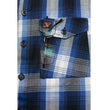 Milwaukee Leather Men's Flannel Plaid Shirt Blue and White Long Sleeve Cotton Button Down Shirt MNG11635