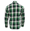 Milwaukee Leather Men's Flannel Plaid Shirt Green and White Long Sleeve Cotton Button Down Shirt MNG11636