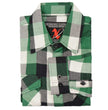 Milwaukee Leather Men's Flannel Plaid Shirt Green and White Long Sleeve Cotton Button Down Shirt MNG11636