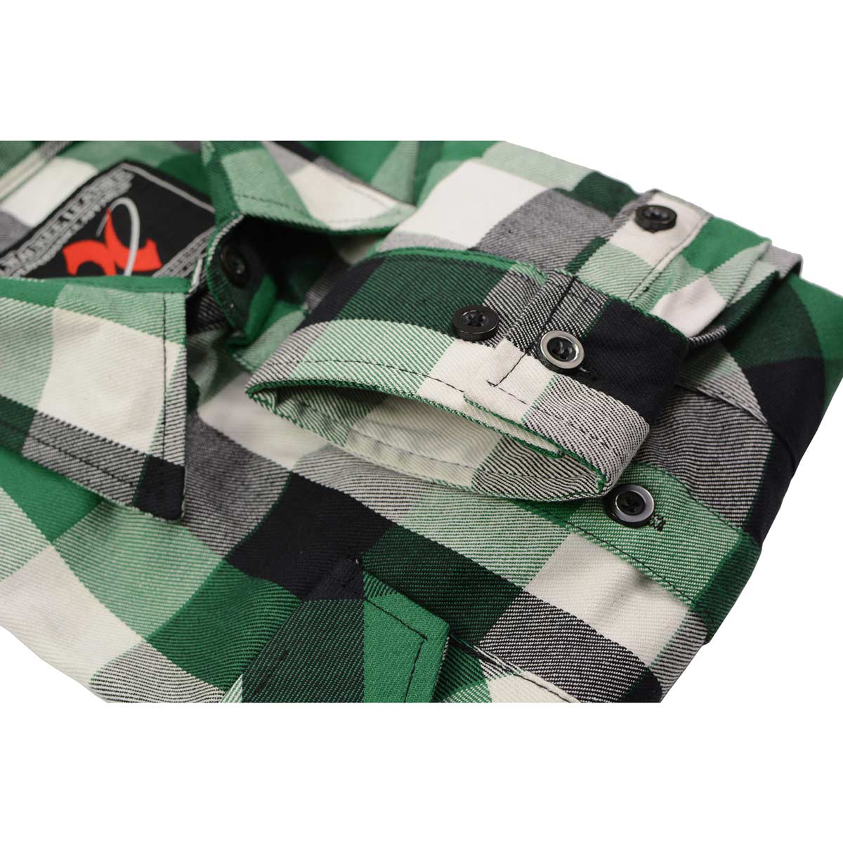 Milwaukee Leather MNG11636 Men's Flannel Plaid Shirt Green and White Long Sleeve Cotton Button Down Shirt