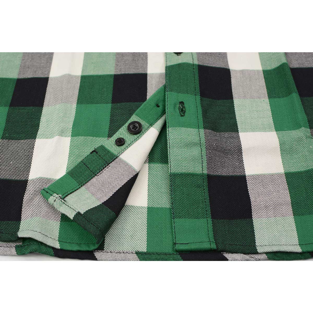Milwaukee Leather MNG11636 Men's Flannel Plaid Shirt Green and White Long Sleeve Cotton Button Down Shirt
