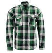 Milwaukee Leather MNG11636 Men's Flannel Plaid Shirt Green and White Long Sleeve Cotton Button Down Shirt