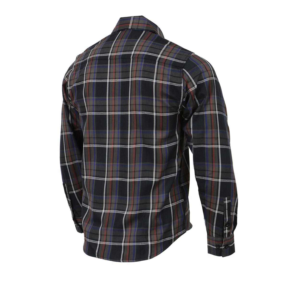 Milwaukee Leather MNG11637 Men's Black, Purple, Grey and Red Long Sleeve Cotton Flannel Shirt