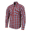Milwaukee Leather MNG11638 Men's Red and Blue with White Long Sleeve Cotton Flannel Shirt