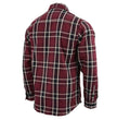 Milwaukee Leather Men's Flannel Plaid Shirt Maroon Black and White Long Sleeve Cotton Button Down Shirt MNG11640