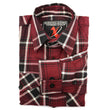 Milwaukee Leather Men's Flannel Plaid Shirt Maroon Black and White Long Sleeve Cotton Button Down Shirt MNG11640