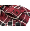 Milwaukee Leather Men's Flannel Plaid Shirt Maroon Black and White Long Sleeve Cotton Button Down Shirt MNG11640
