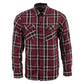 NexGen MNG11640 Men's Maroon with Black and White Long Sleeve Cotton Flannel Shirt