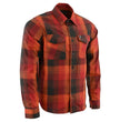 Milwaukee Leather Men's Flannel Plaid Shirt Orange with Red and Black Long Sleeve Cotton Button Down Shirt MNG11641