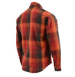 Milwaukee Leather Men's Flannel Plaid Shirt Orange with Red and Black Long Sleeve Cotton Button Down Shirt MNG11641