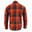 Milwaukee Leather Men's Flannel Plaid Shirt Orange with Red and Black Long Sleeve Cotton Button Down Shirt MNG11641