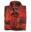 Milwaukee Leather Men's Flannel Plaid Shirt Orange with Red and Black Long Sleeve Cotton Button Down Shirt MNG11641