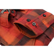 Milwaukee Leather Men's Flannel Plaid Shirt Orange with Red and Black Long Sleeve Cotton Button Down Shirt MNG11641