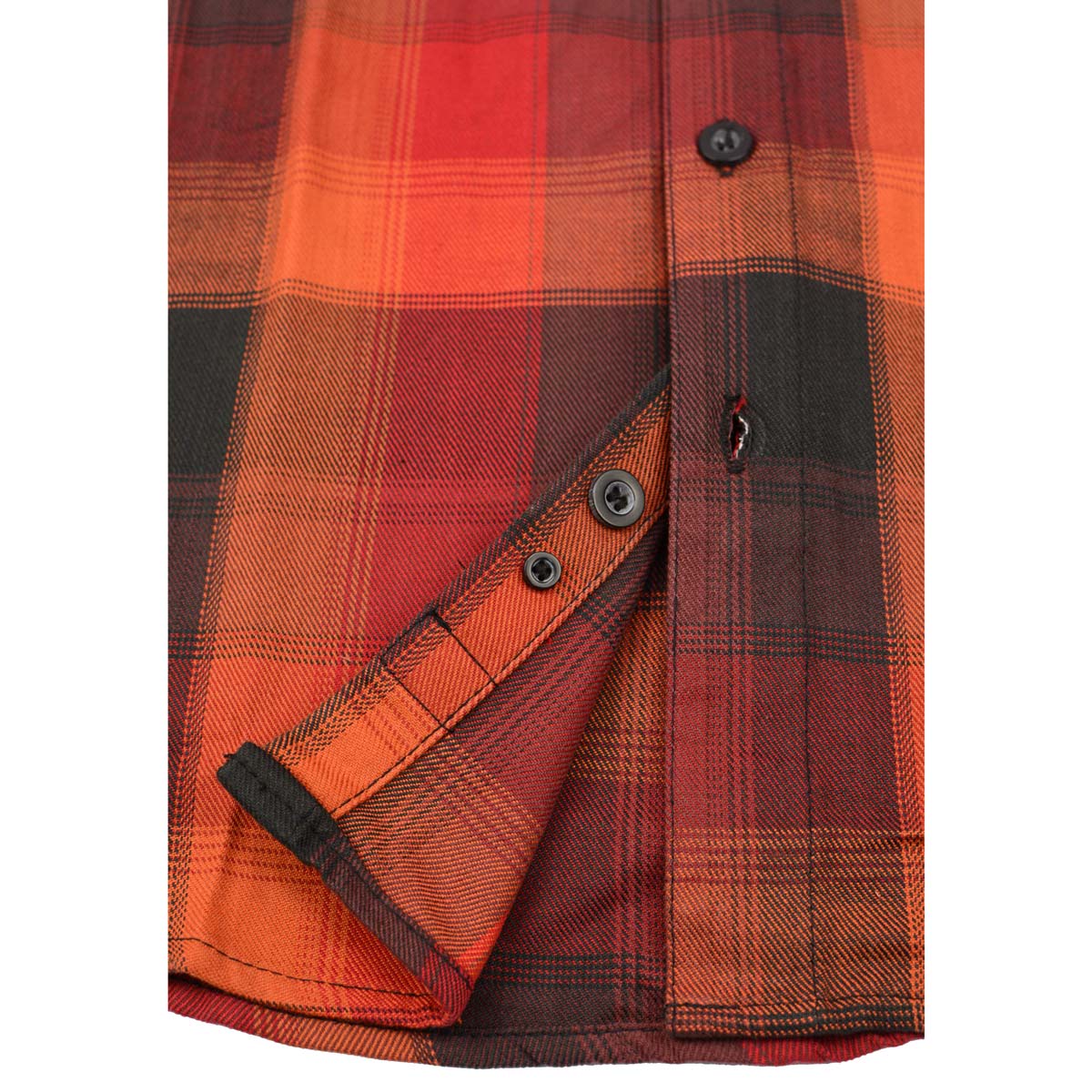 Milwaukee Leather MNG11641 Men's Flannel Plaid Shirt Orange with Red and Black Long Sleeve Cotton Button Down Shirt