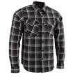 Milwaukee Leather MNG11643 Men's Flannel Plaid Brown Black and White Long Sleeve Cotton Button Down Shirt