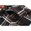 Milwaukee Leather Men's Flannel Plaid Shirt Brown Black and White Long Sleeve Cotton Button Down Shirt MNG11643
