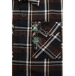 Milwaukee Leather Men's Flannel Plaid Shirt Brown Black and White Long Sleeve Cotton Button Down Shirt MNG11643