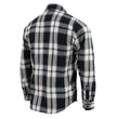 Milwaukee Leather MNG11644 Men's Flannel Plaid Black and White Long Sleeve Cotton Button Down Shirt