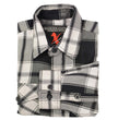 Milwaukee Leather MNG11644 Men's Flannel Plaid Black and White Long Sleeve Cotton Button Down Shirt