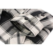 Milwaukee Leather MNG11644 Men's Flannel Plaid Black and White Long Sleeve Cotton Button Down Shirt