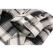 Milwaukee Leather Men's Flannel Plaid Shirt Black and White Long Sleeve Cotton Button Down Shirt MNG11644