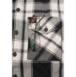 Milwaukee Leather Men's Flannel Plaid Shirt Black and White Long Sleeve Cotton Button Down Shirt MNG11644