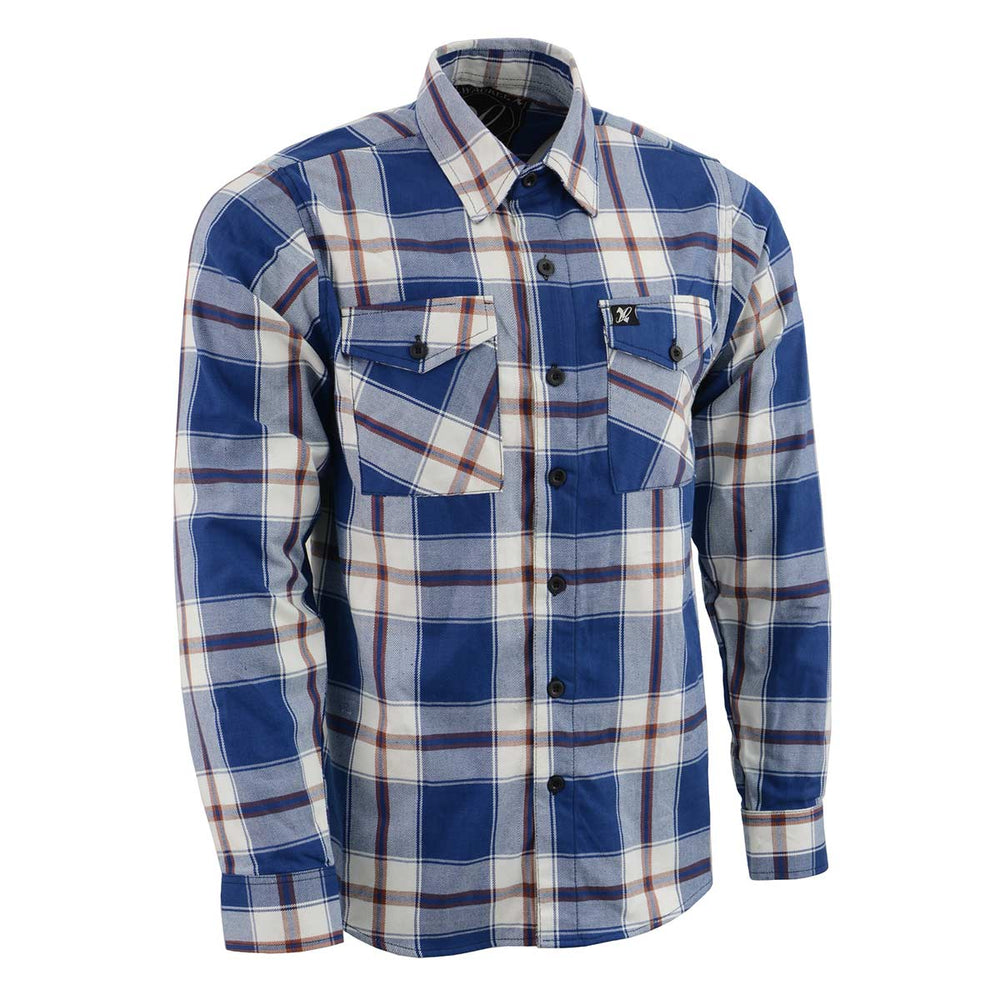 NexGen MNG11645 Men's Blue with White and Maroon Long Sleeve Cotton Flannel Shirt
