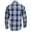 Milwaukee Leather Men's Flannel Plaid Shirt Blue White and Maroon Long Sleeve Cotton Button Down Shirt MNG11645