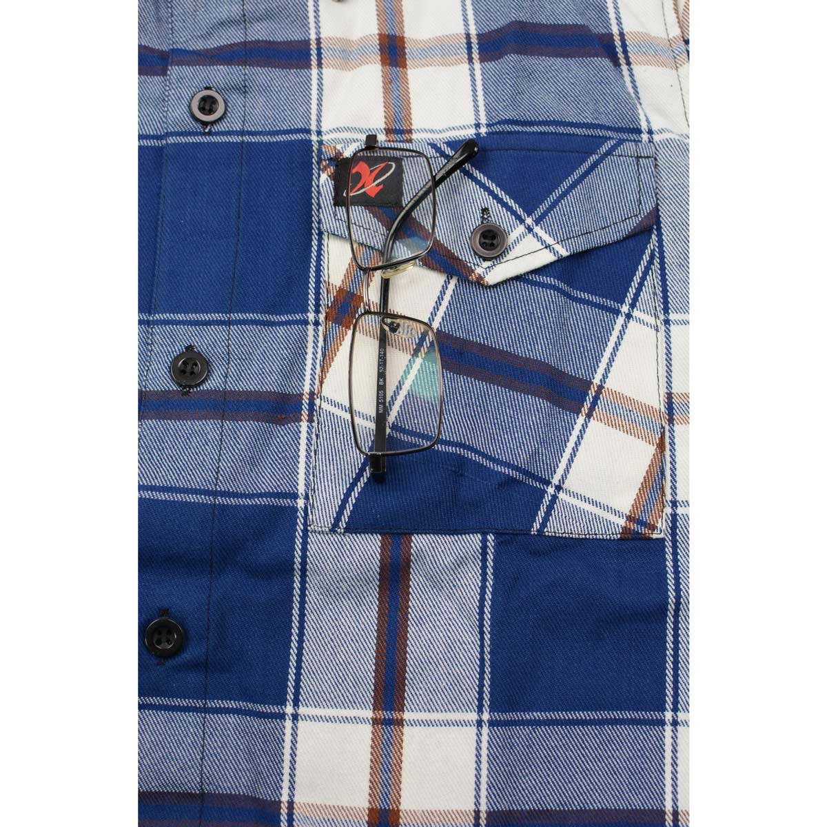 NexGen MNG11645 Men's Blue with White and Maroon Long Sleeve Cotton Flannel Shirt