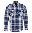 Milwaukee Leather Men's Flannel Plaid Shirt Blue White and Maroon Long Sleeve Cotton Button Down Shirt MNG11645