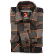 Milwaukee Leather MNG11648 Men's Grey with Brown and Orange Long Sleeve Cotton Flannel Shirt