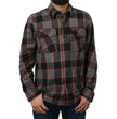 Milwaukee Leather MNG11648 Men's Grey with Brown and Orange Long Sleeve Cotton Flannel Shirt