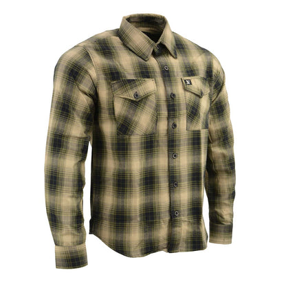 Milwaukee Leather MNG11649 Men's Grey with Black Long Sleeve Cotton Flannel Shirt